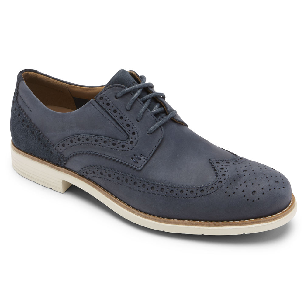 Sapatos Lace Ups Rockport Homem Azuis - Total Motion Hendrik Wingtip - 51309KFUE